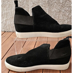 Steve Madden Shoes‎ Womens 11 M Leather Platform Shane Sneakers Black Suede
